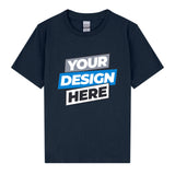 Personalised Printed Boys Girls Kids Custom T-Shirt Logo Text Printing Tee Navy Blue