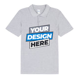 Personalised Mens Polo Custom Printed Collar T-Shirt Logo Text Printing Sport Grey Tee