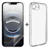 For Apple iPhone 17e Clear Phone Case Cover and Soft Film Screen Protector Guard