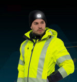 Portwest USB Rechargeable Twin LED Head Light Knitted Beanie Hat Mens Womens B028