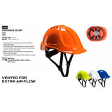 4 Pack Portwest Endurance Plus Work Safety Helmet Vented Hard Hat Hi-Vis Orange Bulk PS55