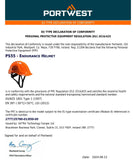 4 Pack Portwest Endurance Plus Work Safety Helmet Vented Hard Hat Hi-Vis Orange Bulk PS55