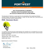 4 Pack Portwest Endurance Plus Work Safety Helmet Vented Hard Hat Hi-Vis Yellow Bulk PS55