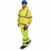 4 Pack Portwest Hi Vis Yellow Waterproof Windproof Vented Safety Rain Jacket Raincoat Bulk H440