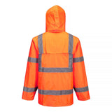 4 Pack Portwest Hi Vis Orange Waterproof Windproof Vented Safety Rain Jacket Raincoat Bulk H440