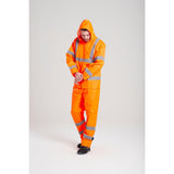 4 Pack Portwest Hi Vis Orange Waterproof Windproof Vented Safety Rain Jacket Raincoat Bulk H440