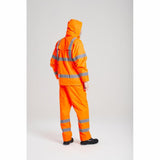 4 Pack Portwest Hi Vis Orange Waterproof Windproof Vented Safety Rain Jacket Raincoat Bulk H440