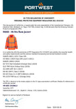 4 Pack Portwest Hi Vis Orange Waterproof Windproof Vented Safety Rain Jacket Raincoat Bulk H440