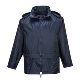 3 Pack Portwest Classic PVC Coated Waterproof Rain Suit Jacket Pants Hoode Raincoat Navy Blue Bulk