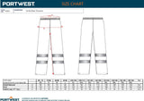 2x Portwest Hi Vis Orange Waterproof Windproof Rain Work Pants Trousers with Reflective Tape Bulk