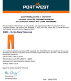 2x Portwest Hi Vis Orange Waterproof Windproof Rain Work Pants Trousers with Reflective Tape Bulk