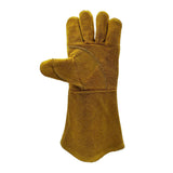 Safetyware Premium Cowhide Leather Heat Proof Welding Riggers Safety Work Gloves Brown
