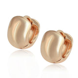 18k Rose Gold plated Huggie Hoop 9mm Solid Sleeper Earrings 6mm Wide Pair