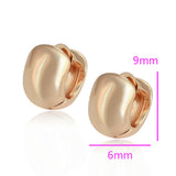 18k Rose Gold plated Huggie Hoop 9mm Solid Sleeper Earrings 6mm Wide Pair