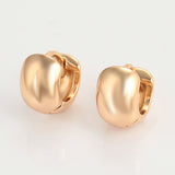 18k Rose Gold plated Huggie Hoop 9mm Solid Sleeper Earrings 6mm Wide Pair