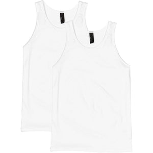 2 Pack Mens Cotton Blank Plain Basic Crew Neck Tank Top Singlet T-Shirt Bulk Classic Regular Fit