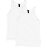 2 Pack Mens Cotton Blank Plain Basic Crew Neck Tank Top Singlet T-Shirt Bulk Classic Regular Fit