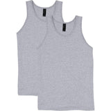 2 Pack Mens Cotton Blank Plain Basic Crew Neck Tank Top Singlet T-Shirt Bulk Classic Regular Fit