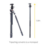 Vanguard VEO 3+ 263CB Carbon Fibre Pro Camera Tripod Monopod + BH-160S Ball Head V250106