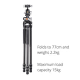 Vanguard VEO 3+ 263CB Carbon Fibre Pro Camera Tripod Monopod + BH-160S Ball Head V250106