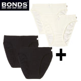 4pcs Bonds Heroes Hi-Cut Brief Womens Underwear Undies Panties WQKJW Black Cream