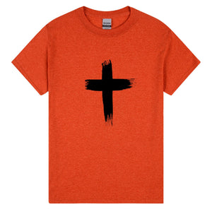 Faith Jesus Cross Christian Christ Religion T-Shirt Antique Orange Mens Tee tops