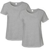 2 Pack Ladies Womens Cotton Blank Plain Crew Neck Short Sleeve T-Shirt Tee Tops Bulk