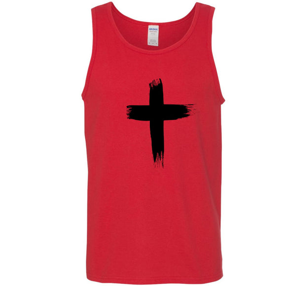 Faith Jesus Cross Christian Religion Mens Red Tank Top Singlet T Shirt