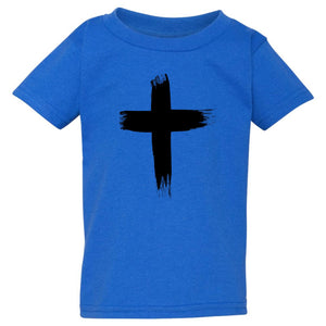 Faith Jesus Cross Christian Religion Blue T-Shirt Tee Top Baby Kids Boy Girl