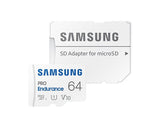 Samsung Pro Endurance 64GB 4K V10 100MB/s Micro SD SDXC Memory Card w Adapter