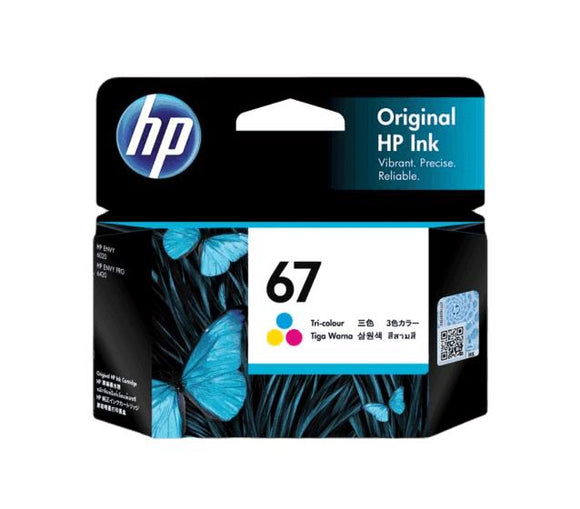 HP 67 Ink Cartridge Toner Tri 3 Colour Cyan Magenta Yellow 3YM55AA Genuine Original