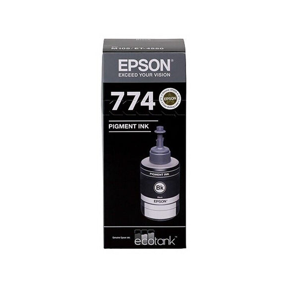 Epson T774 Black EcoTank 774 Pigment Ink Toner Bottle C13T774192 Genuine Original