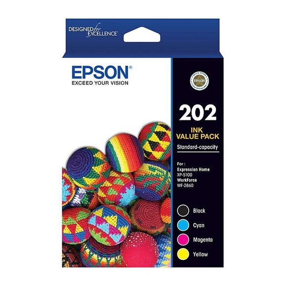 Epson 202 Toner 4 Ink Cartridge Value Pack C13T02N692 Genuine Original