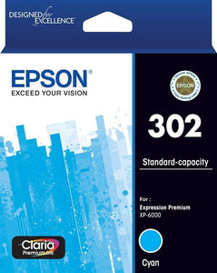 Epson 302 Cyan Ink Cartridge Toner C13T01W292 Genuine Original