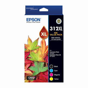 Epson 312XL 4 Colours Ink Cartridge Toner Value Pack C13T183A92 Genuine Original