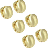 3 Pair 18k Yellow Gold plated Huggie Hoop 9mm Solid Sleeper Earrings 6mm Wide Bulk