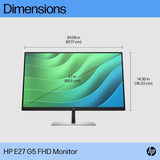 HP E27 G5 27" FHD IPS Eye Ease 16:9 1920x1080 Business Computer Monitor 6N4E2AA