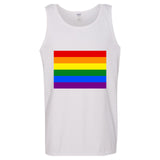 LGBTQ Colourful Rainbow Gay Pride Flag Men White Basic Tank Top Singlet T Shirt