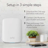NETGEAR Orbi AX1800 Dual Band Mesh WiFi 6 System Router Satellite 2 PacK RBK352