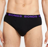 8 Pack Bonds Hipster Briefs Mens Plus Size Undies Underwear Black Bulk Comfy Cotton MVY94W