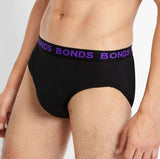 8 Pack Bonds Hipster Briefs Mens Plus Size Undies Underwear Black Bulk Comfy Cotton MVY94W