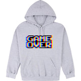 Game Over Gaming Funny Gamer Retro Sports Grey Hooded Sweater Mens Hoodie