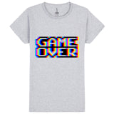 Game Over Gaming Funny Gamer Retro Sports Grey Ladies Womens T Shirt Tee Top