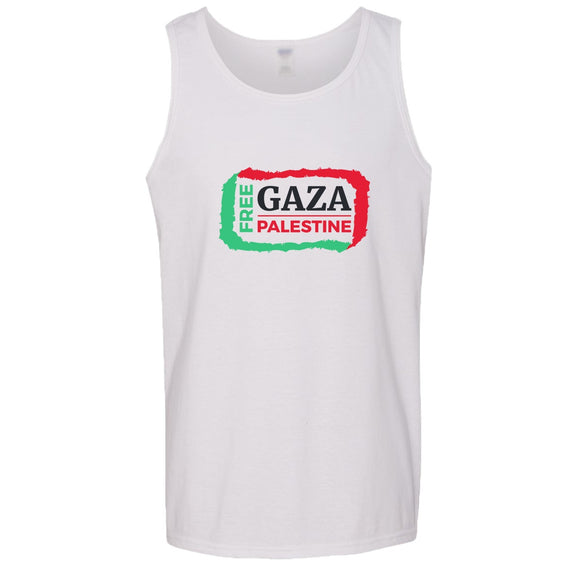 Free Gaza Palestine Political War Freedom Mens White Tank Top Singlet T Shirt