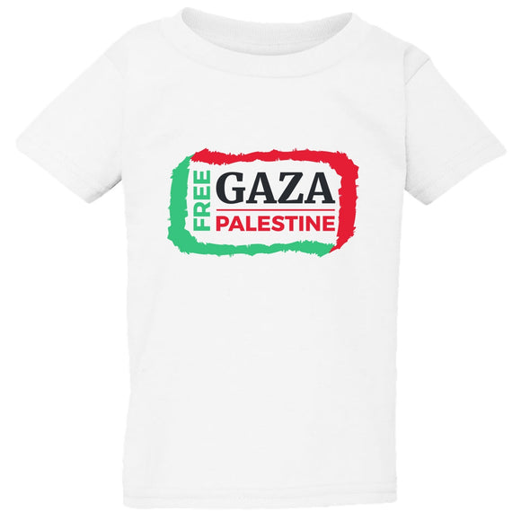 Free Gaza Palestine Political Freedom White T Shirt Tee Top Baby Kids Boy Girl