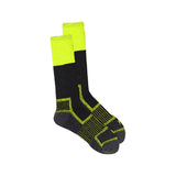 9 Pair Rio Reinforced For Steel Cap Boots Crew Mens Thick Tough Work Socks Black Fluro Yellow  Hi Vis Bulk