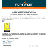 Portwest 2 Pack Hi Vis Contrast Safety Work Vest Reflective Tape Bulk Yellow High Visibility Workwear Class D/N Day & Night C479