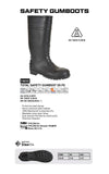 Portwest Total Safety Gumboot Steel Cap Toe PVC Wellington Gum Boots Work Shoes Waterproof Black FW95