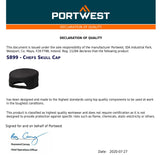 Portwest 7 Pack S899 Chefs Skull Cap Adjustable Water Resistant Hat Bulk Black for Men & Women Kitchen Cooking Baker Restaurants Catering