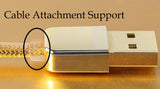 3 Pack 20cm Short Data Transfer Charger Charging USB Cable Cord for Apple iPhone iPad iPod Bulk Braided Gold Strong Nylon